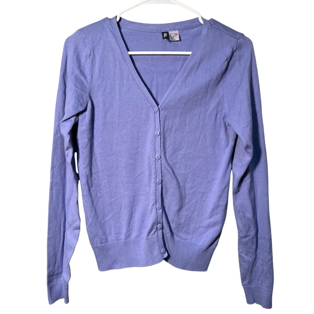 Divided H&M Women's Size Small Cardigan Sweater V-Neck Periwinkle Blue Purple